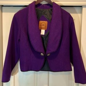 Mid-West Garment Co. vintage purple wool riding jacket